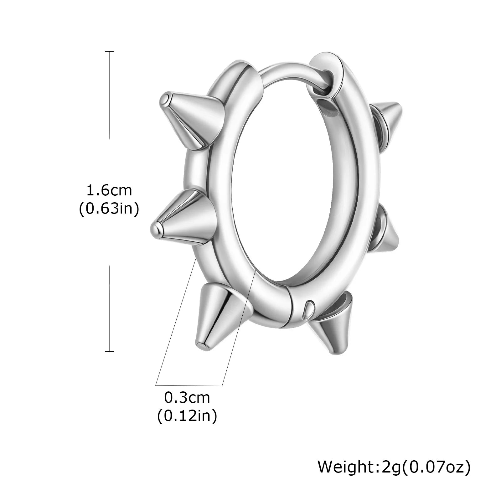 Stainless Steel Rivet Hoop Earrings for Men | Waterproof and Hypoallergenic Circle Earri detail view