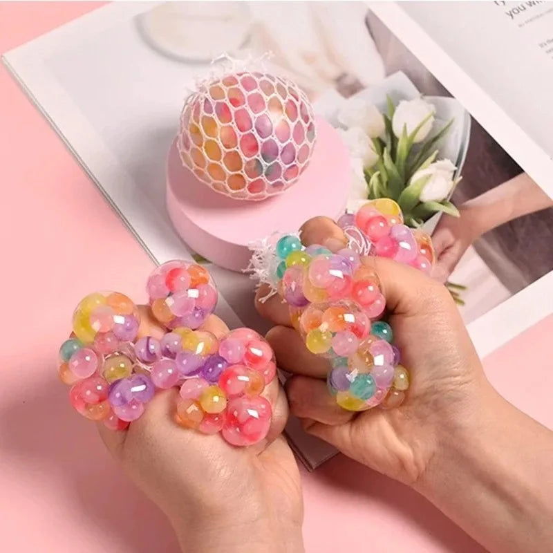 Rainbow Bead Stress Ball Squishy Balls Fidget for Adults Stress Relief Sensory Sticky Ba detail view