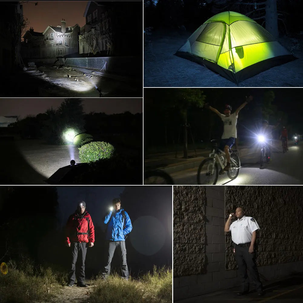 T6 LED Flashlight | Portable Telescopic Tactical Torch additional angle