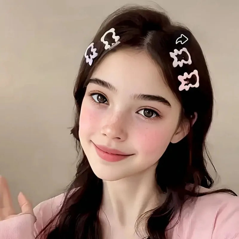 10/20/30pcs Mixed Pack of Light Pink Heart-Shaped and Bow-Shaped Hair Clips | Suitable f detail view