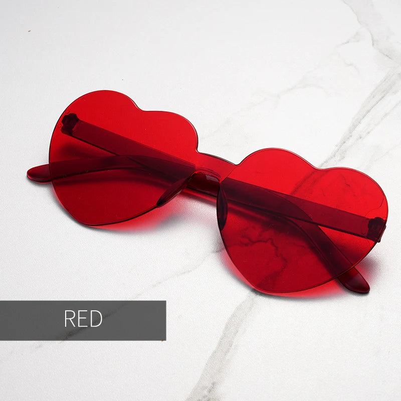 Color heart shape ocean personality Frameless Children's Sunglasses Candy Love Sungla lifestyle view