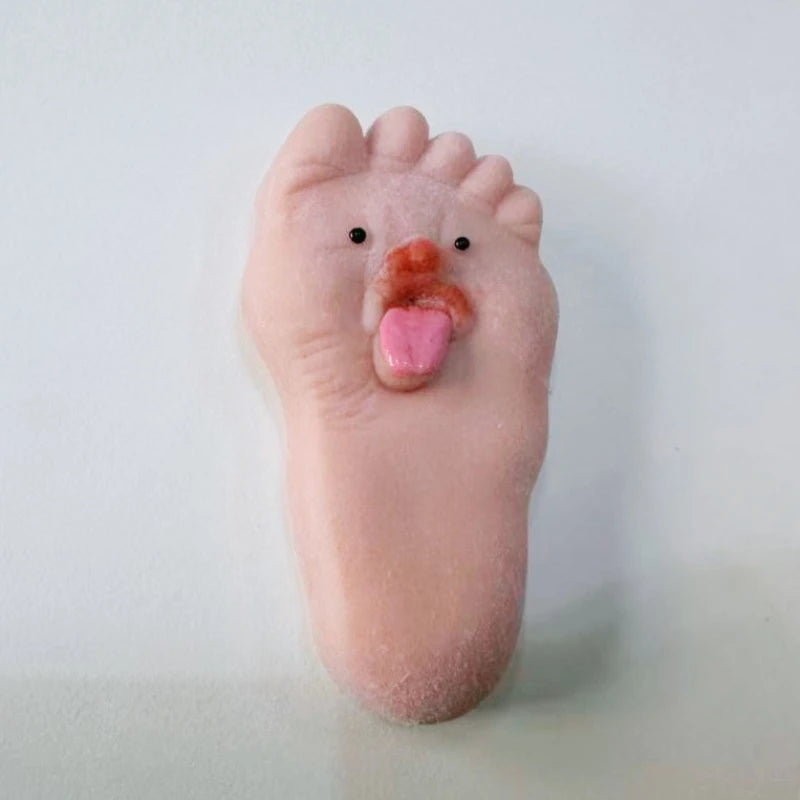 Funny Tongue Sticking Big Feet Squeeze Toys Novel Soft Silicone Fidget Toy Soft Slow Reb detail view