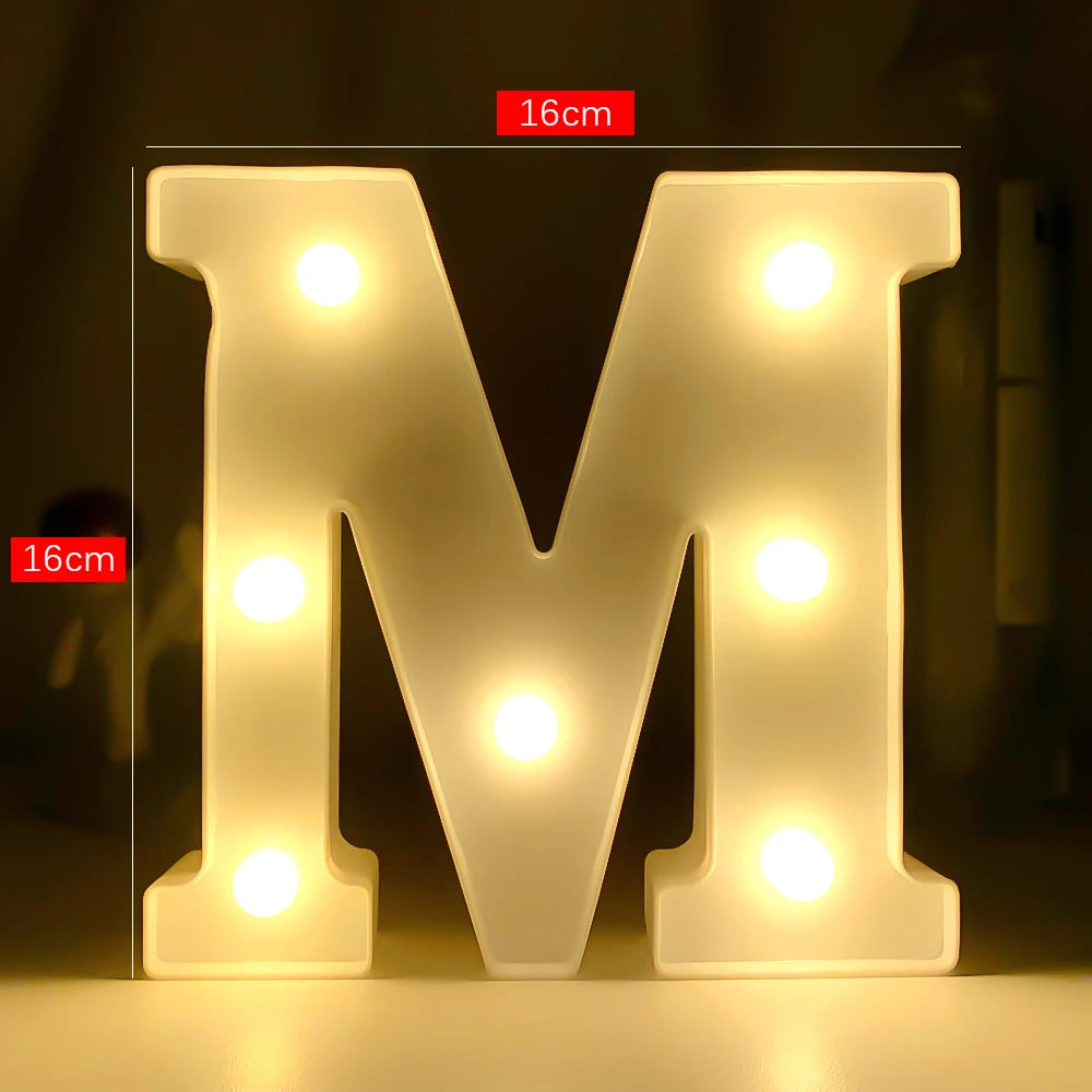 Creative Luminous Letter Night Light | Battery-Powered LED Decor for Parties close-up view
