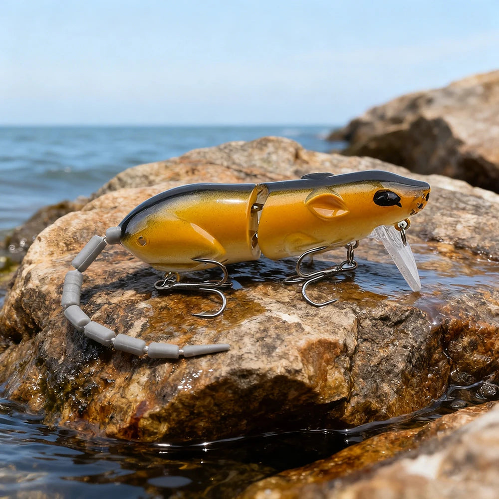 15.5CM Mouse Lure Artificial Plastic Mouse Fishing Lure Swimbait Rat Pike Bass Minnow alternate view