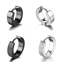 Hip-Hop Jewelry 925 Silver Earrings Tide Black Male Ear Clips Female Single Earrings