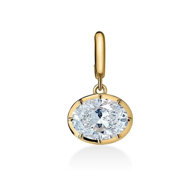 Minimalist Women's Geometric White Zircon Necklace Thin Bead Chain Pendant Non-fading close-up view