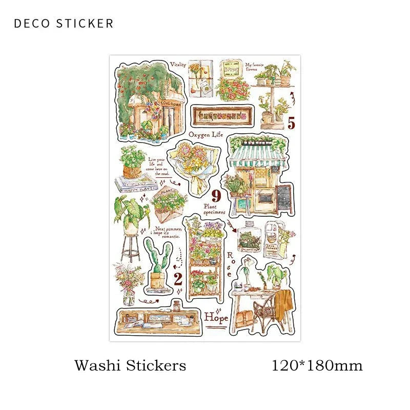 DIY Washi Paper Sticker Pack | Creative Scrapbook Decorative Stickers close-up view