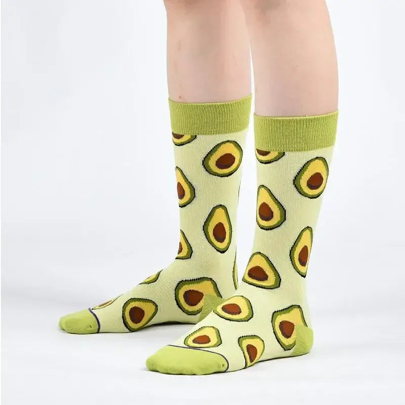 1 Pair Canvas Lattice Plant Art Funny Socks Women Novelty Abstract Cute Socks Women additional angle