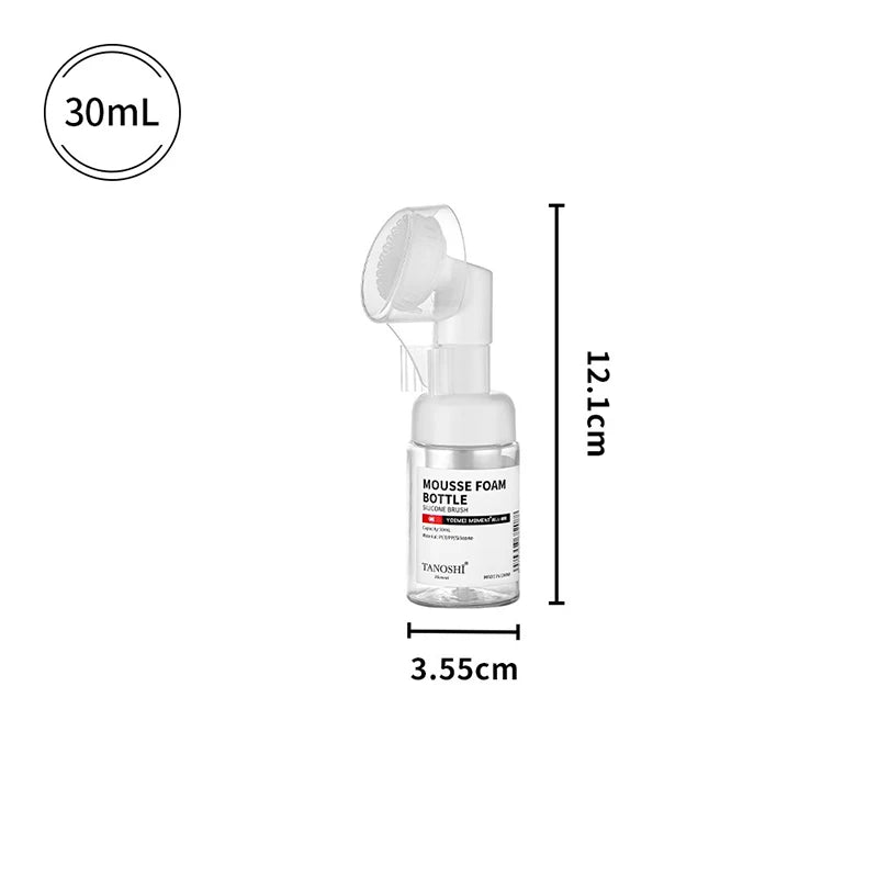 30ml 60ml 100ml 150ml Empty Foam Pump Bottle with Silicone Brush Head | Portable Face lifestyle view