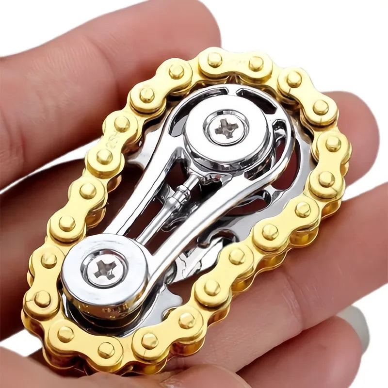 Chain Tooth Mechanical Flywheel Fidget Spinner | Metal Bike Chain EDC Stress Relief T alternate view