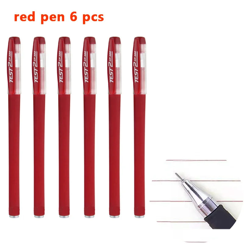 Pens Set Black Blue Red Refill Gel Pen Bullet Tip 0.5mm School detail view