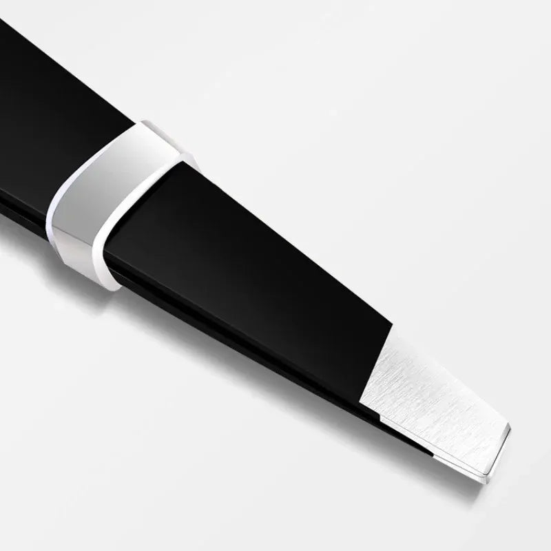 Stainless Steel Black Eyebrow Tweezer with Slant and Flat Point Beauty Tools for Eyel lifestyle view