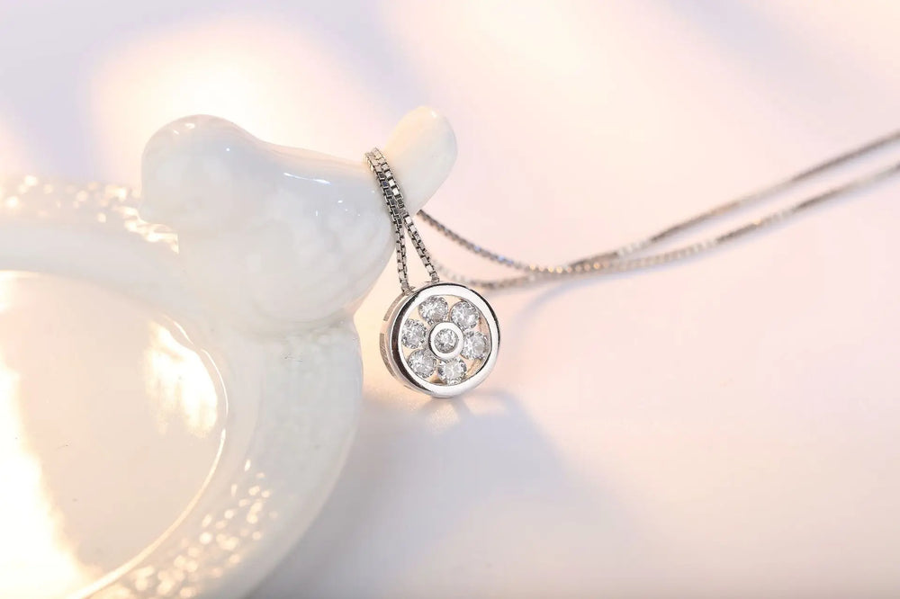 925 Sterling Silver Necklace Zircom for Women 18k Gold Plated Jewelry Pendant Birthda lifestyle view