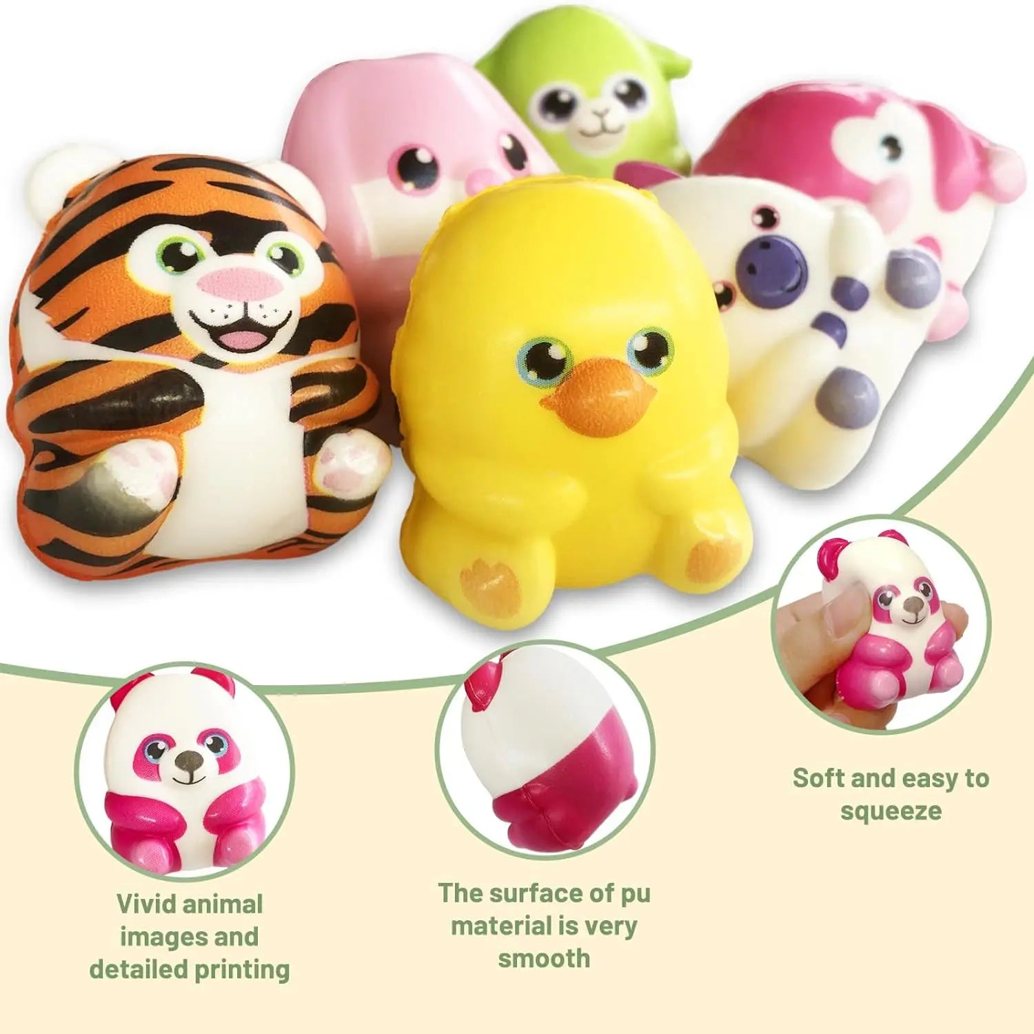 Mochi Squishies Cartoon Animal Stress Ball Fidget Toys | Push Rebound Relief for Kids alternate view