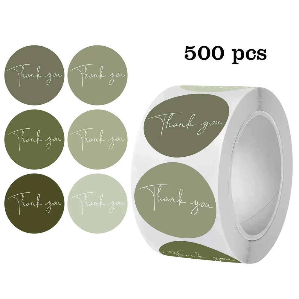 500pcs Round Thank You Stickers for Envelope Seal | Gift Packaging Labels for Party De close-up view