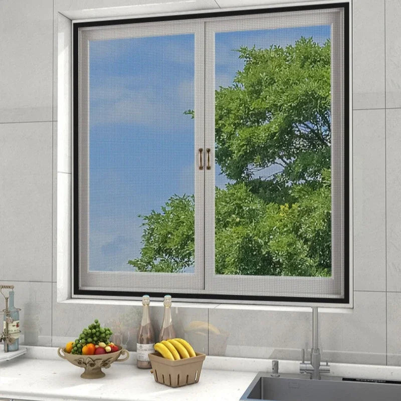 Self-Adhesive Mosquito Window Screen | No-Drill Insect Net for Home and Garden close-up view