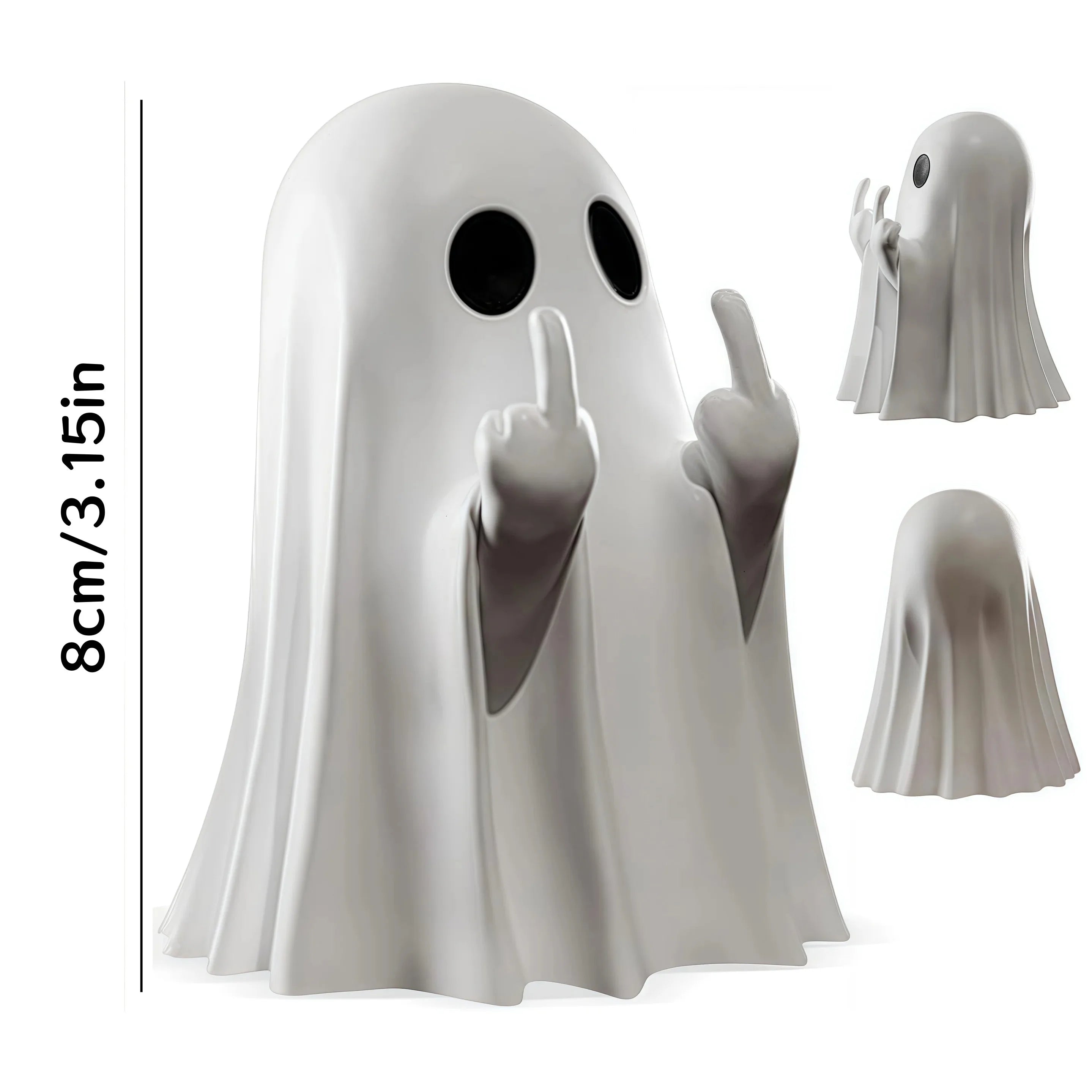 Resin Ghost Middle Finger Statue Cute Naughty Party Scene Desk Decor Gift Small Sculp lifestyle view