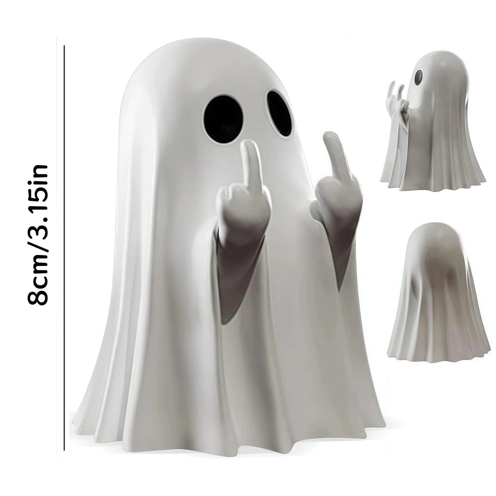 Resin Ghost Middle Finger Statue Cute Naughty Party Scene Desk Decor Gift Small Sculp lifestyle view