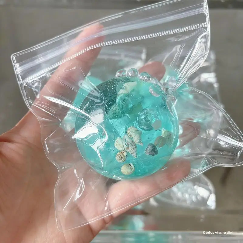 New 1Pcs Anti Stress Sensory Fidgets Toys Soft Simulated Transparent Blue Maltose Slow-r detail view