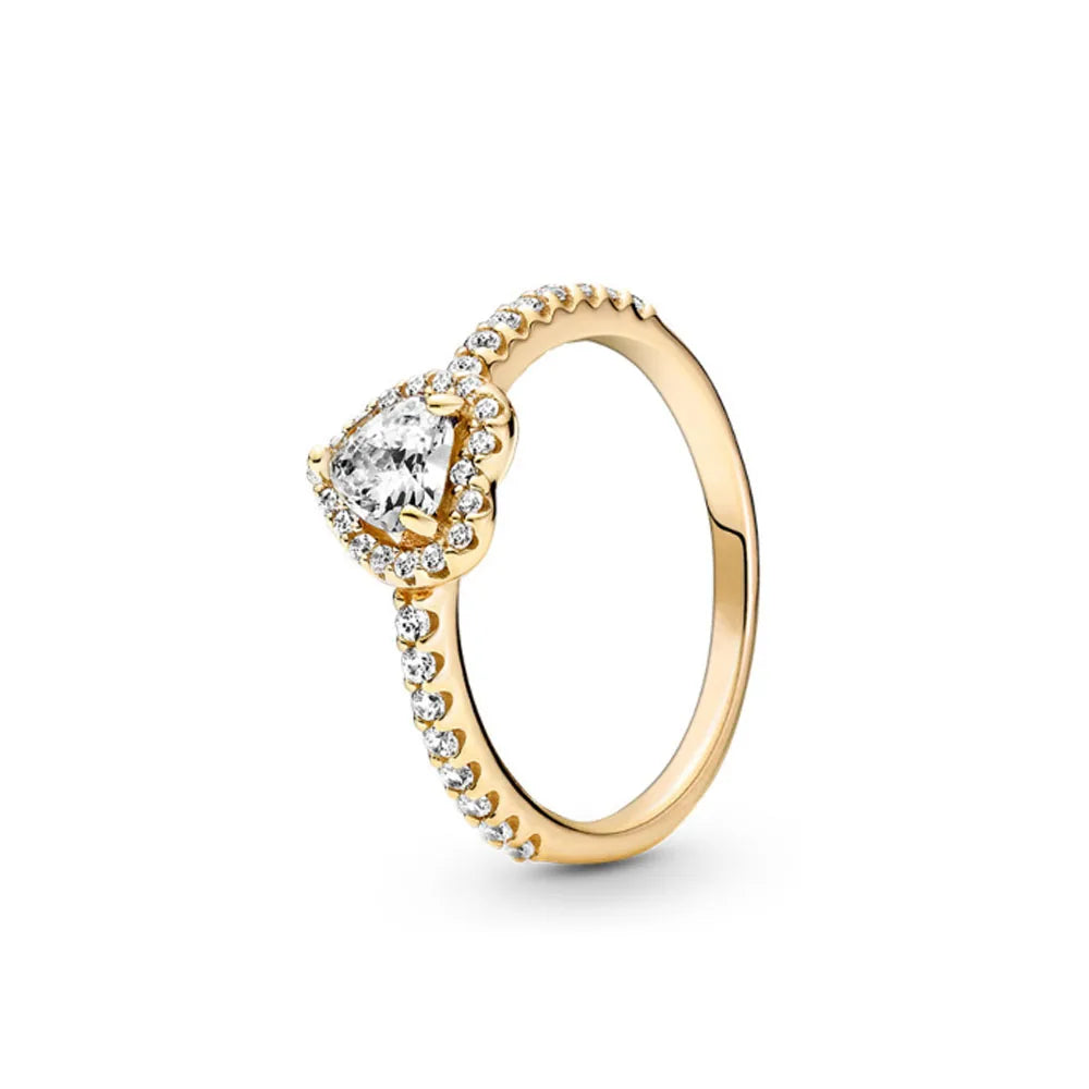 2025 Hot Selling Wholesale Gold Color Sun Heart Bow Size 6 7 8 9 Ring Rings For Trenda close-up view