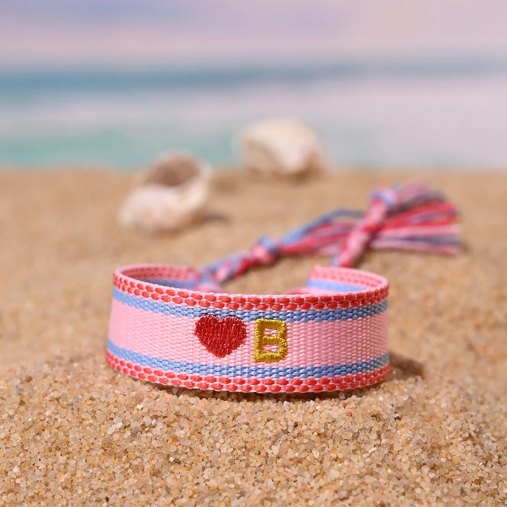 Handwoven Initial Letter Bracelet | Personalized Friendship Gift for Women additional angle