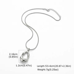 Irregular Pendant Necklace for Women | Stainless Steel Snake Chain Minimalist Jewelry detail view