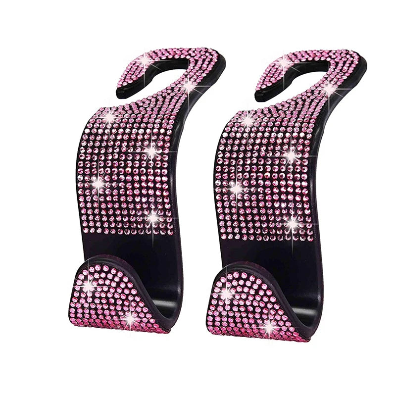 Rhinestone Decor Car Seat Back Hook Hanger Universal Bling Diamond Vehicle Auto Headr alternate view
