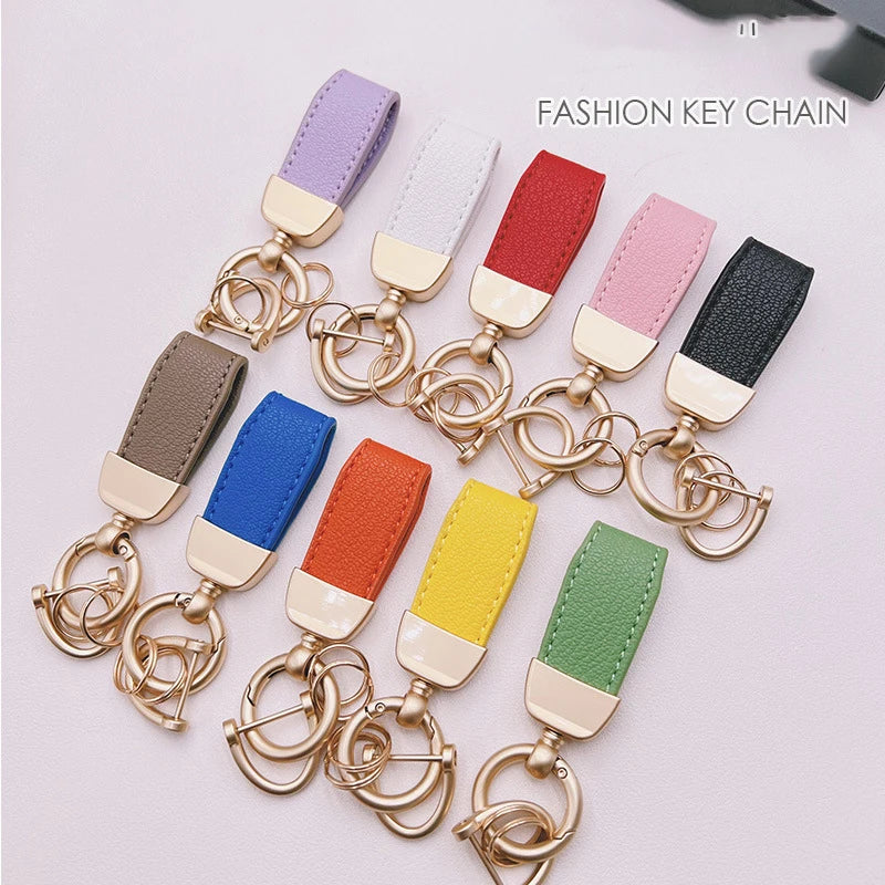 Luxury Suede Leather Flip Fur Keychain | Car Key Accessory lifestyle view