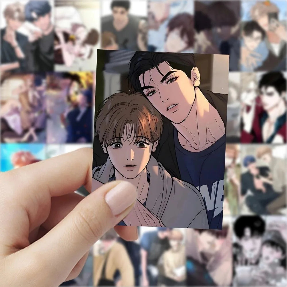63PCS Korean Webtoon Stickers Set | Cute BL Anime Decoration Self-Adhesive Sticker for close-up view