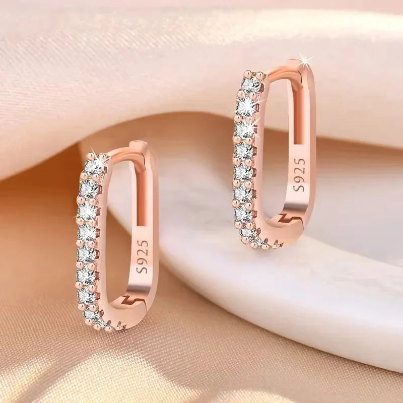Original designer 925 Sterling Silver Elegant Crystal Jewelry Fashion Zircon Circle H lifestyle view