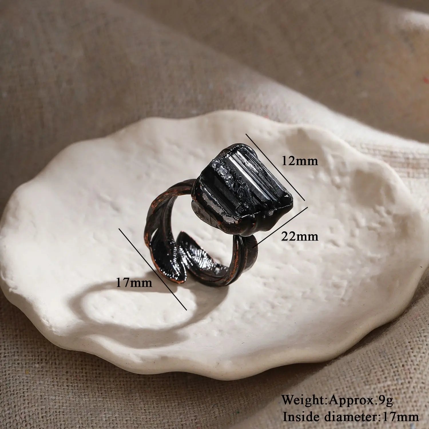Irregular White Quartz Point Beads Bronze Handmade Rings Jewelry Women Natural Stone alternate view