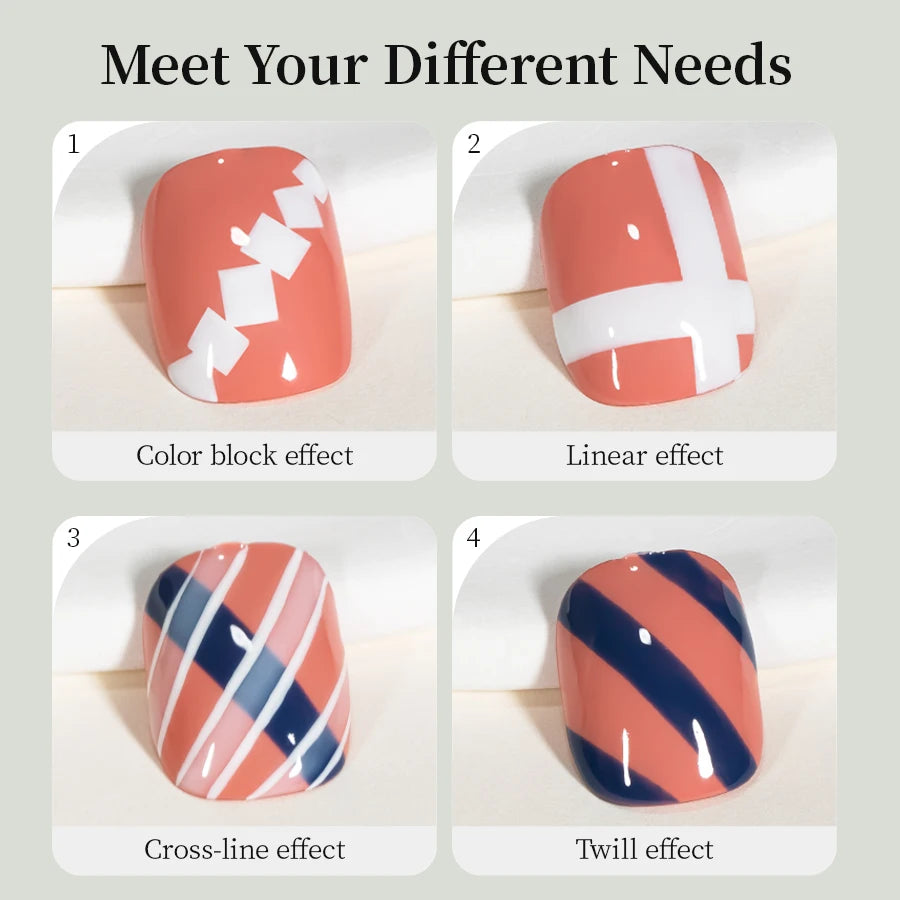 1/2/5Pcs French Plaid Nail Art Brush Set Ultra-Fine Liner Flat Brush for Grid Patte additional angle