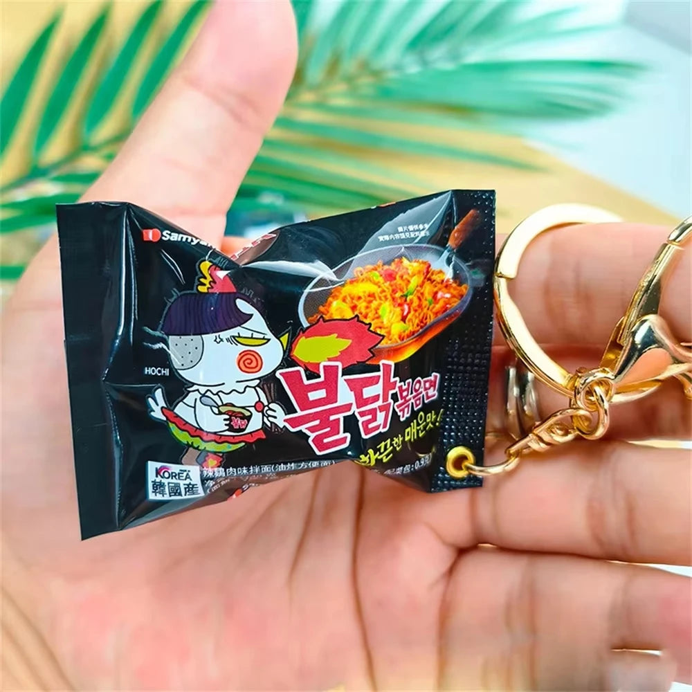 Simulation Instant Noodles Keychain On The Phone Mini Snacks Pendant Bag Pendant Car Key detail view