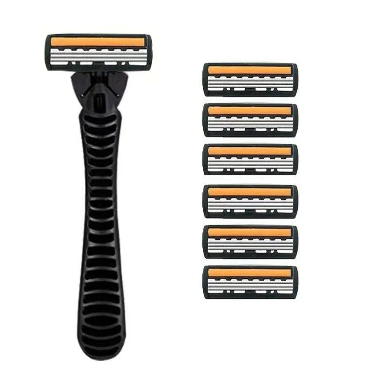 3-Layer Shaver Sack Premium Stainless Steel Safety Razor with Replaceable Blades - Smooth and Comfortable Shave for Men and Wome