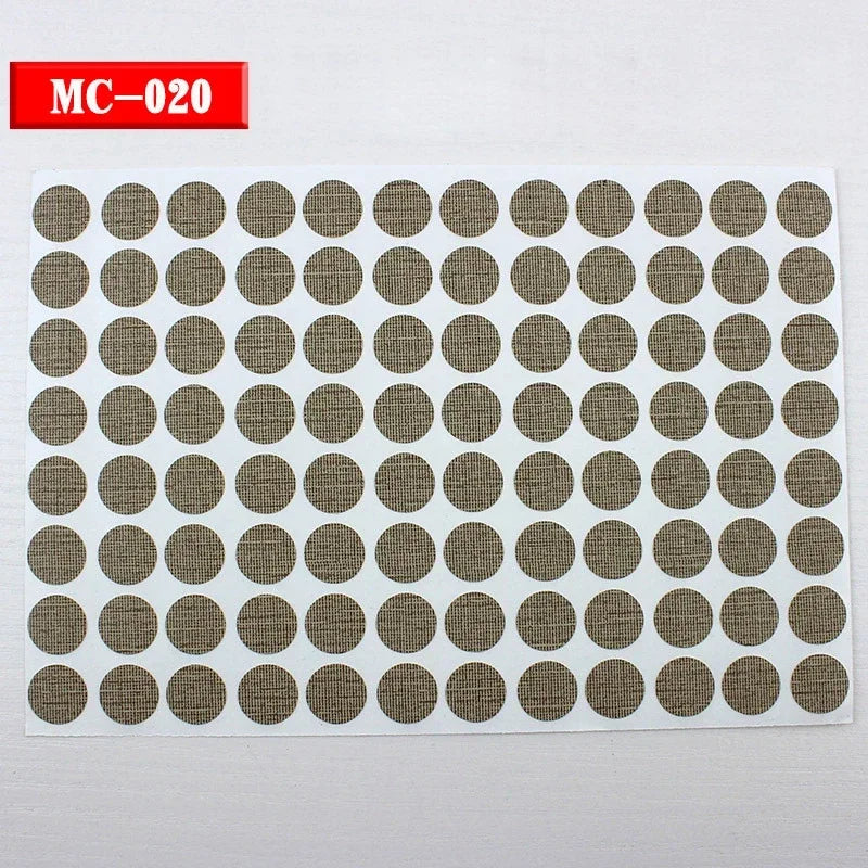96Pcs 15mm Wood Furniture Screw Cap Covers | Self-Adhesive Hole Stickers for Desk Cab lifestyle view