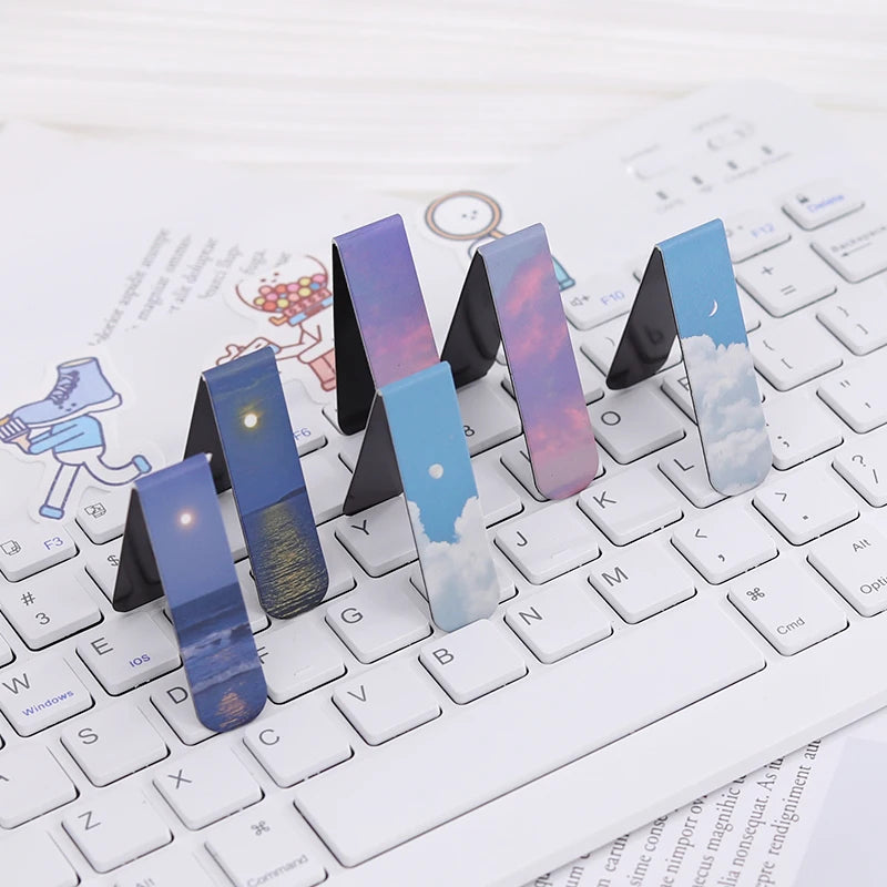 Scenery clouds simple literary pattern bookmark Reading tool School office close-up view