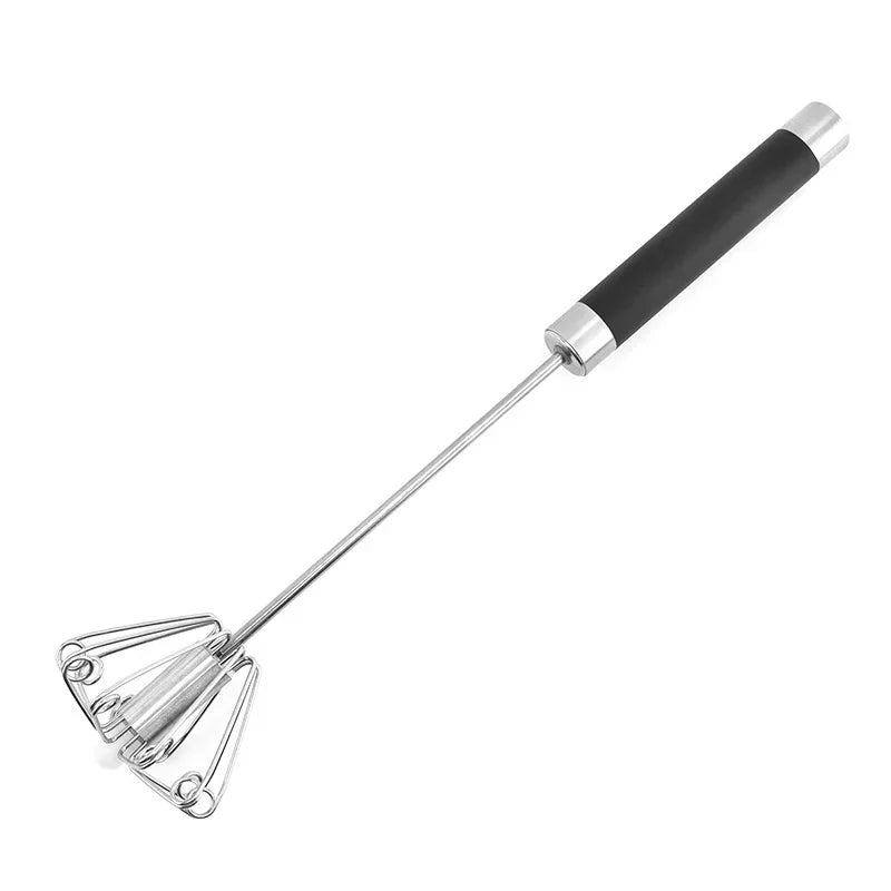 Rubber Semi-automatic Egg Beater Rotatable Stainless Steel Kitchen Mixer | Manual Whi alternate view
