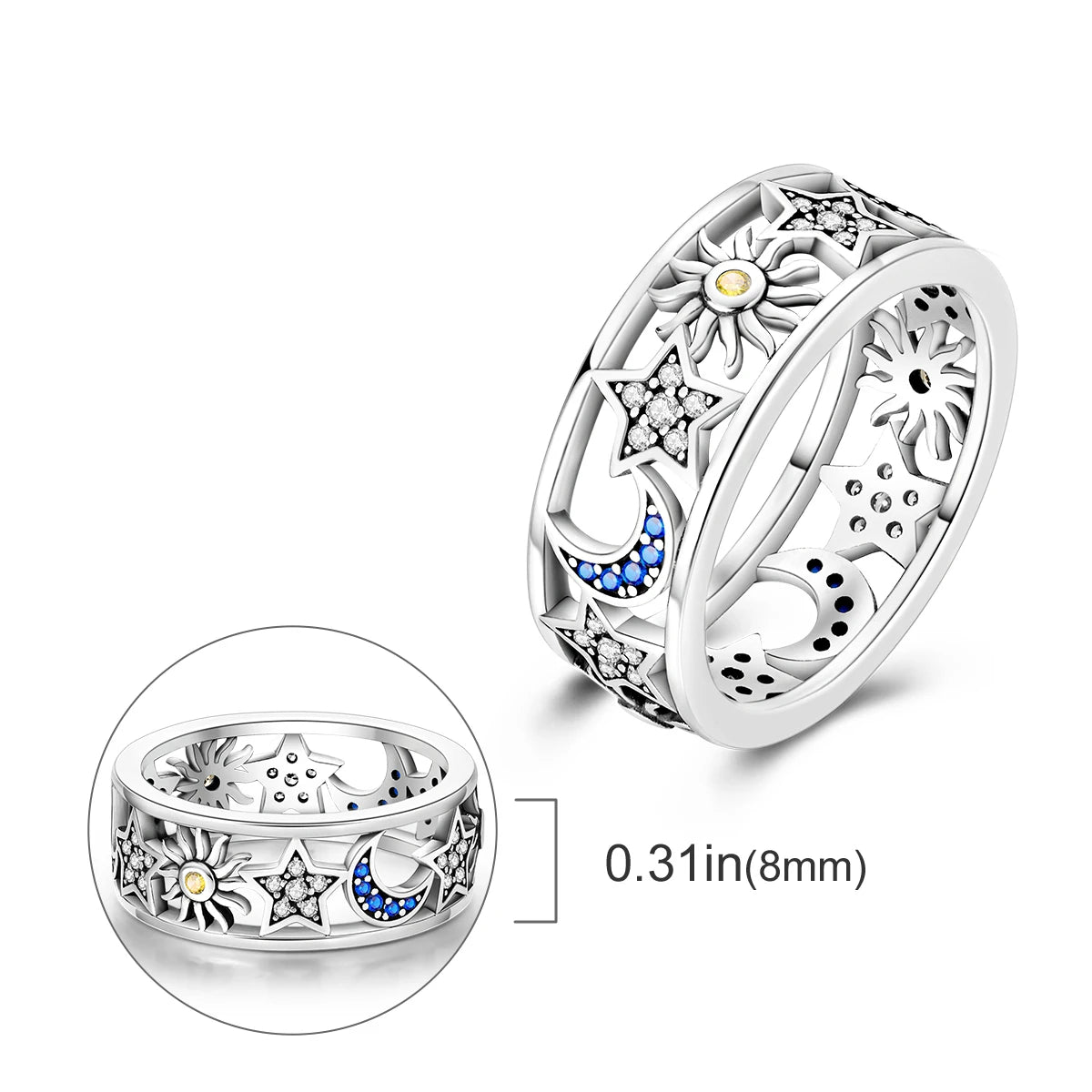 Plated Mystic Star Ring Infinite Love Original Design Zircon Wedding Rings Jewelry Women Gift