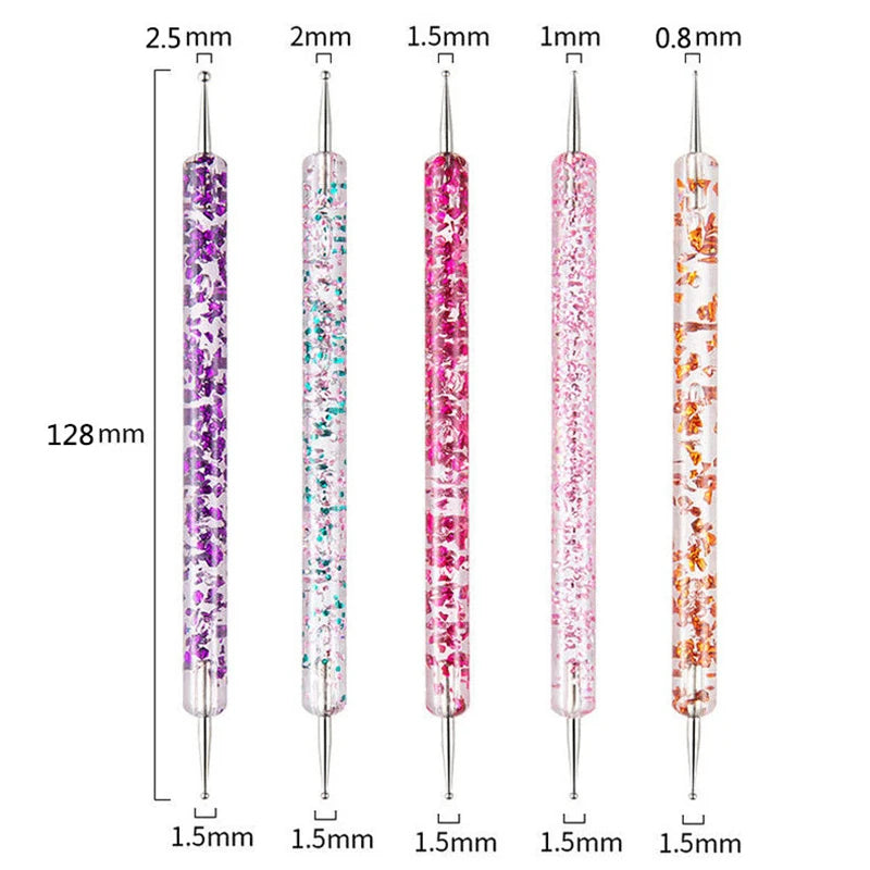5/20Pcs Nail Art Brush Design Tip Painting Drawing Carving Dotting Pen FlatFan Liner alternate view