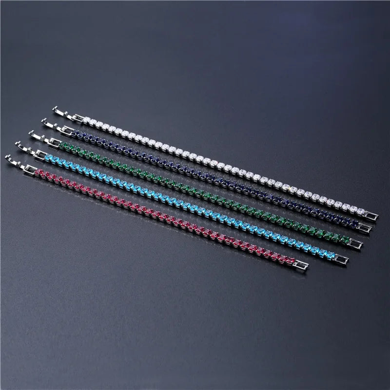 4mm Micro-inlaid Zircon Tennis Bracelet for Women 2025 New Men Bracelet Homme Jewelry lifestyle view