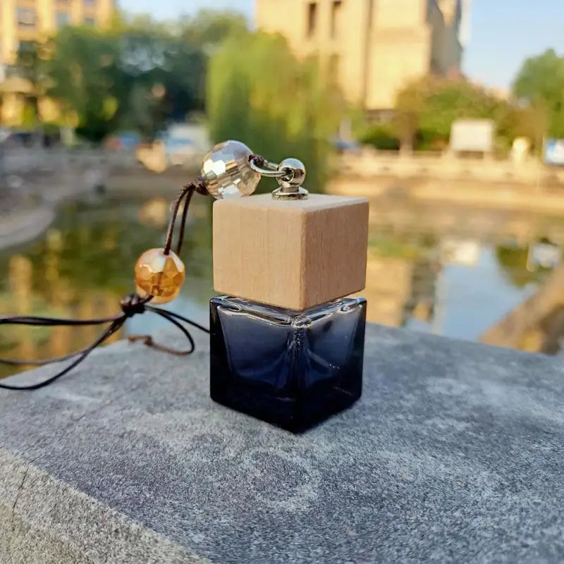 Square Glass Car Essential Oil Diffuser Pendant lifestyle view