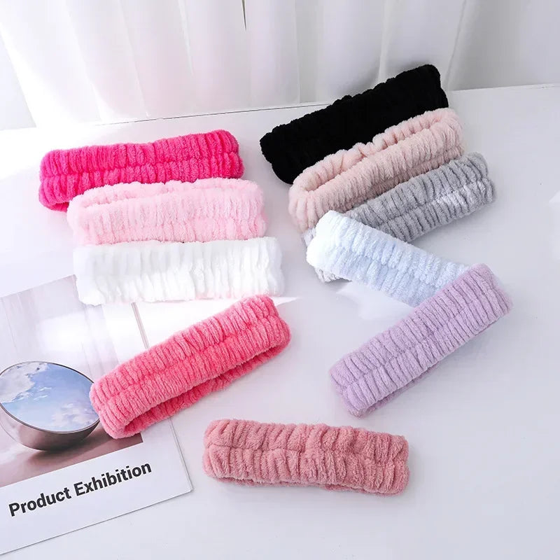 Soft Coral Fleece Headband Women Makeup Wash Face Spa Elastic Hair Band Fashion Femal lifestyle view