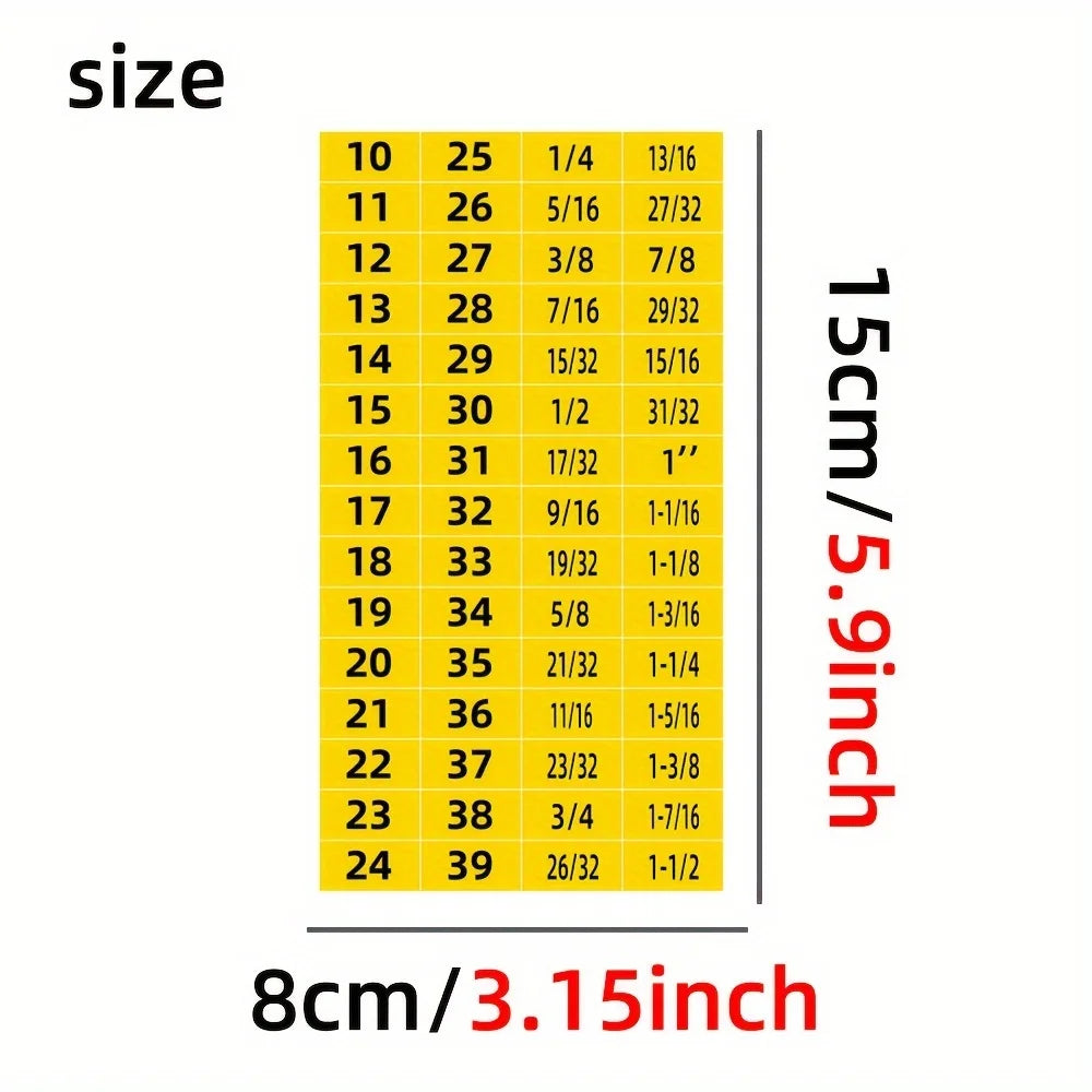 60pcs Mechanical Drive Socket Label Stickers | Quick and Easy Reminder Toolbox Deca additional angle