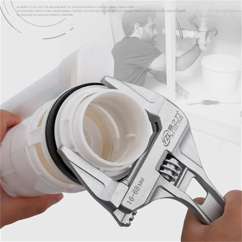 Mini Adjustable Bathroom Wrench | Strong Clamping Aluminum Spanner for Pipe Repair lifestyle view