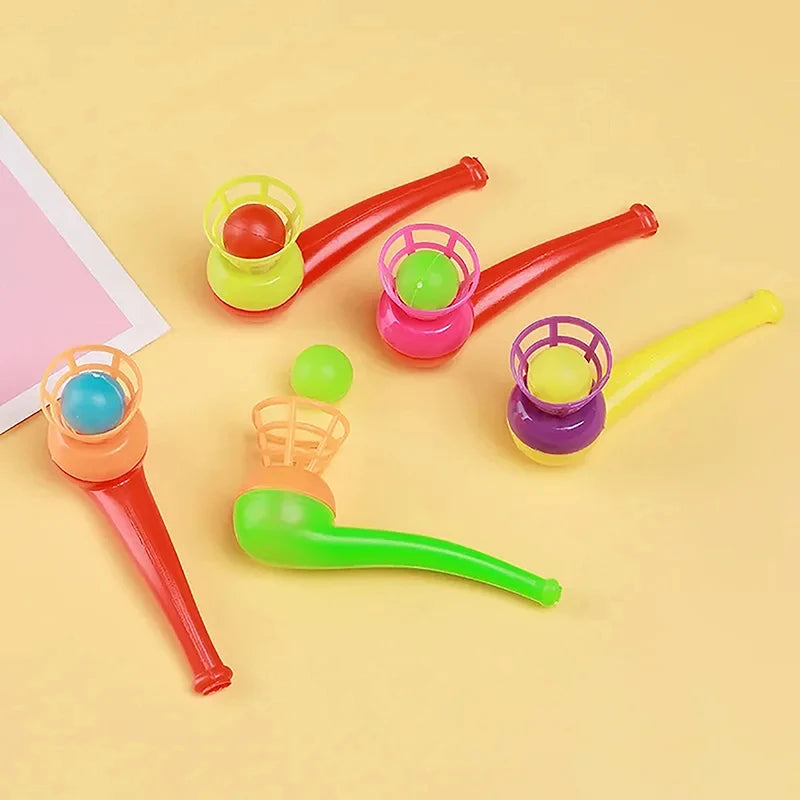 10pcs Suspended Blow Pipe Blow Ball Rod Game Children Balance Training Floating Blowing detail view