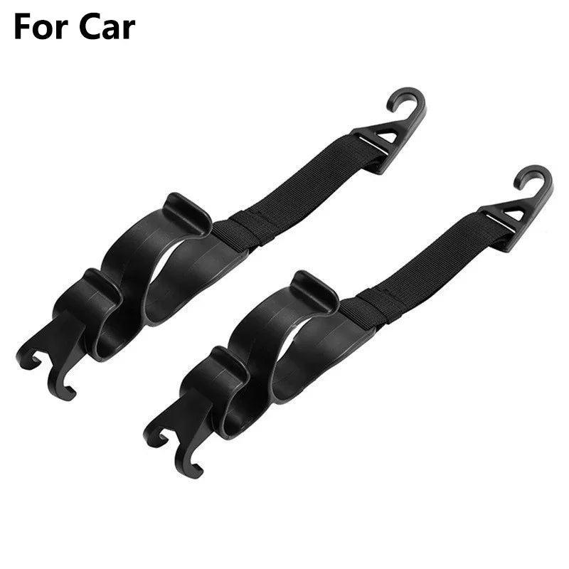 NEW 2Pc Car Back Seat Hook Multifunctional Rear Seat Headrest Hook Holder Adjustable Umb detail view