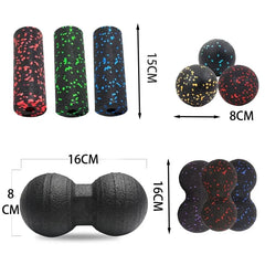 Yoga Peanut Ball Set | Massage Balls and Foam Block for Muscle Recovery alternate view