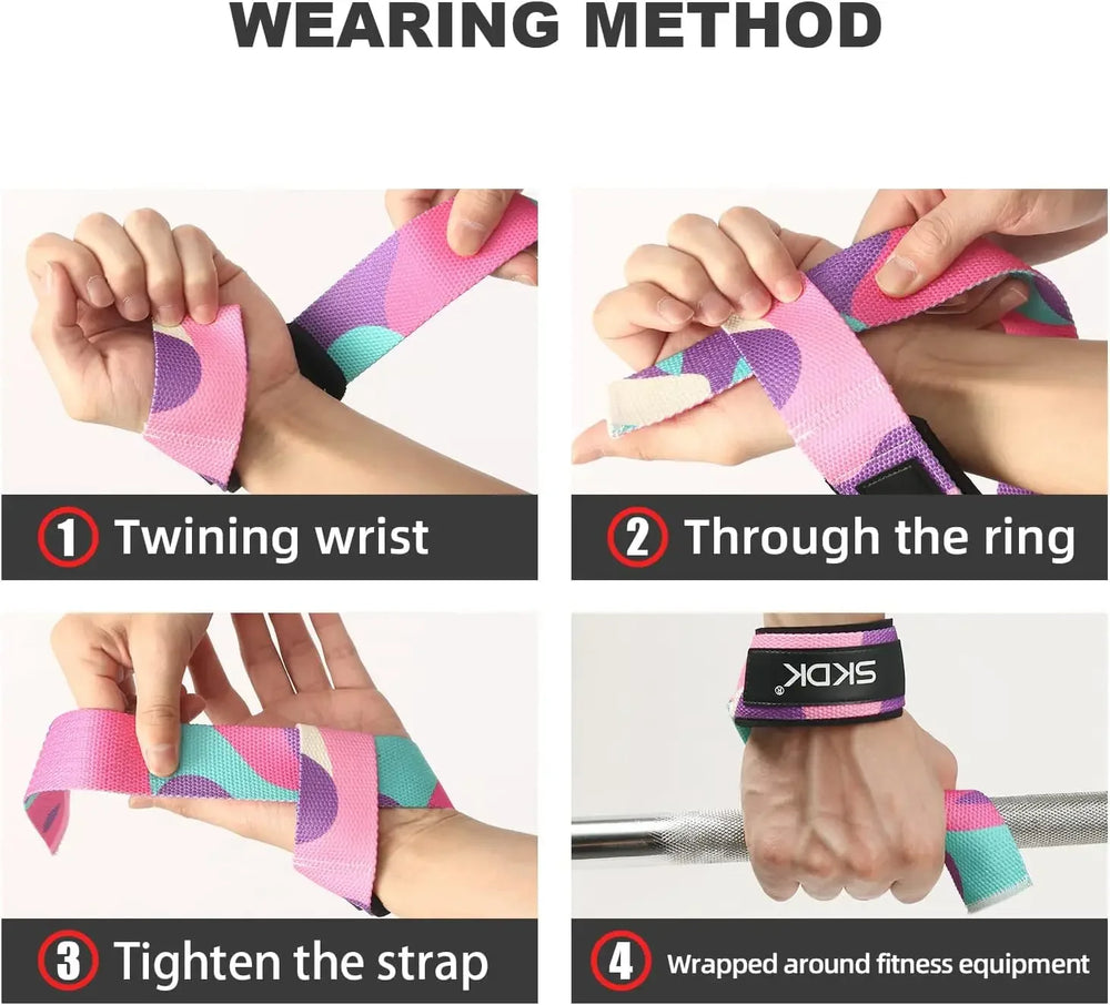 Adjustable Weightlifting Wrist Straps | Non-Slip Gym Lifting Support Bands additional angle