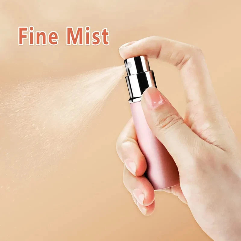 4pcs+4 Accessories 5ml Refillable Portable Mini Perfume Atomizer with 4 Spray Bottles, close-up view