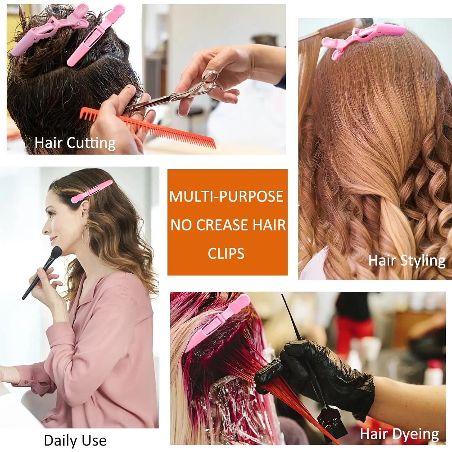 12Pcs Hair Clips for Styling Sectioning,Wide Teeth Design Professional Salon Alligator close-up view